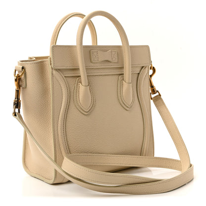 Celine Drummed Calfskin Nano Luggage Ivory 3 of 10