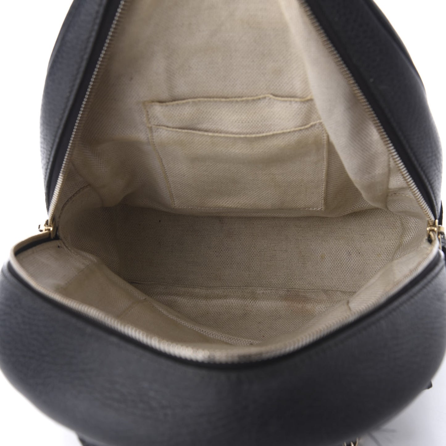 Pebbled Calfskin Soho Chain Backpack Black
