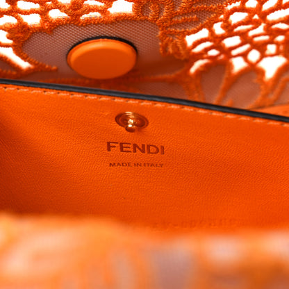 Fendi Embroidered Flowers Baguette Orange 6 of 13