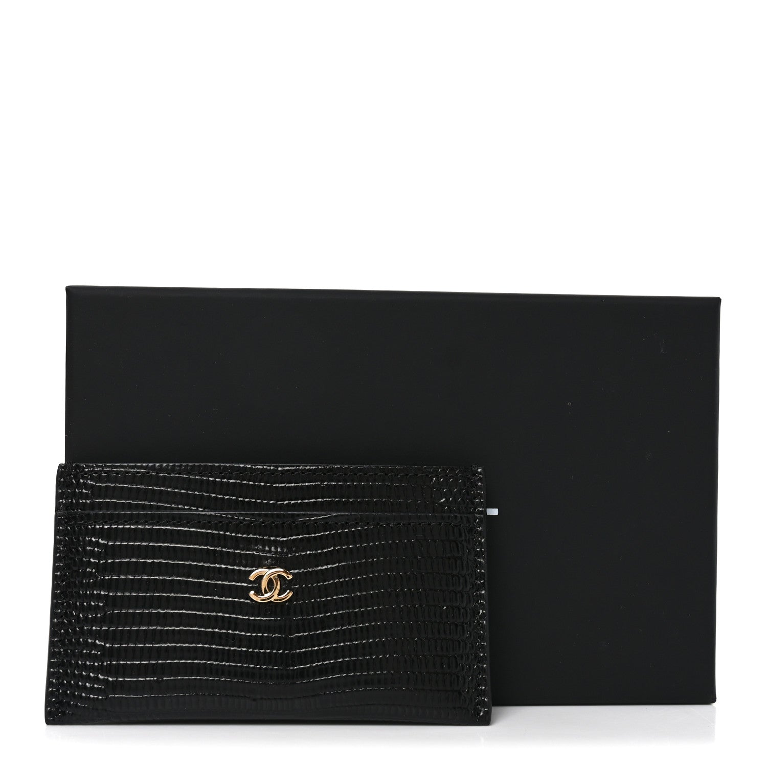Chanel Lizard Embossed Card Holder Black 8 of 8