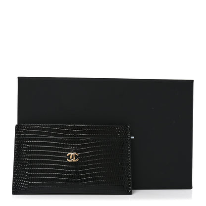 Chanel Lizard Embossed Card Holder Black 8 of 8