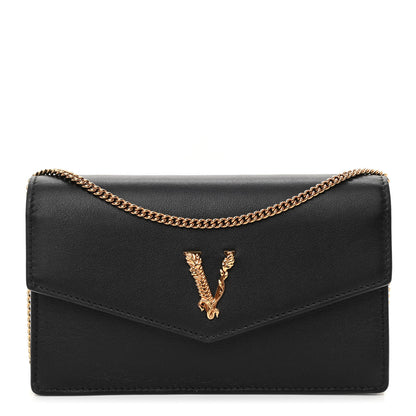 Versace Vitello Virtus Wallet on Chain Black 1 of 7