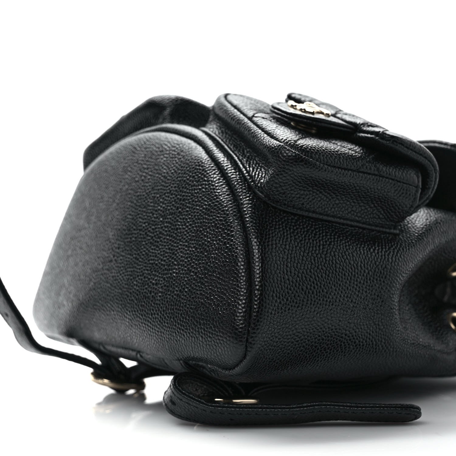 Chanel Shiny Caviar Quilted Small Duma Pockets Drawstring Backpack Black 8 of 9