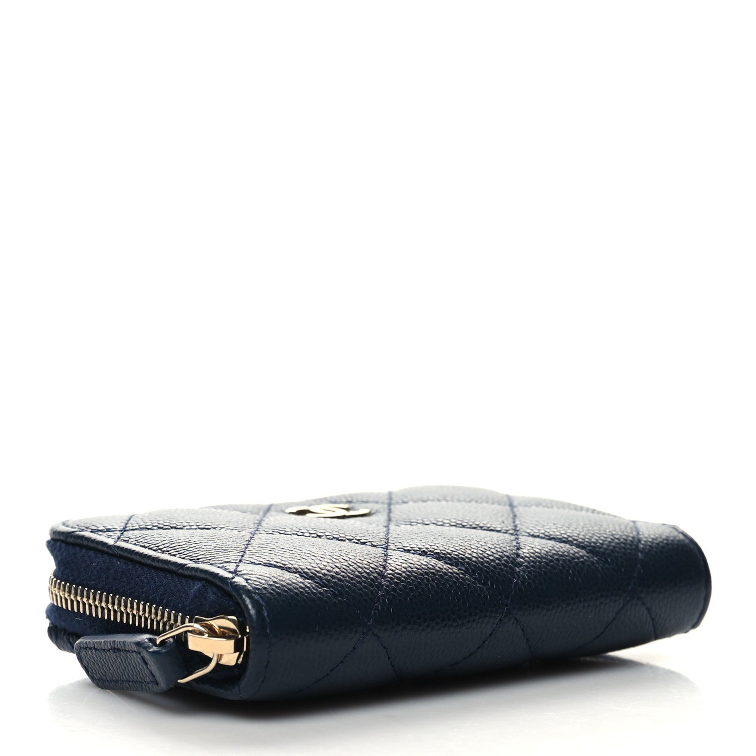 Chanel Caviar Quilted Zip Card Holder Navy 4 of 8