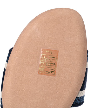 Christian Dior Canvas Palms Embroidered Dway Flat Slide Sandals 40.5 Indigo Blue 9 of 11