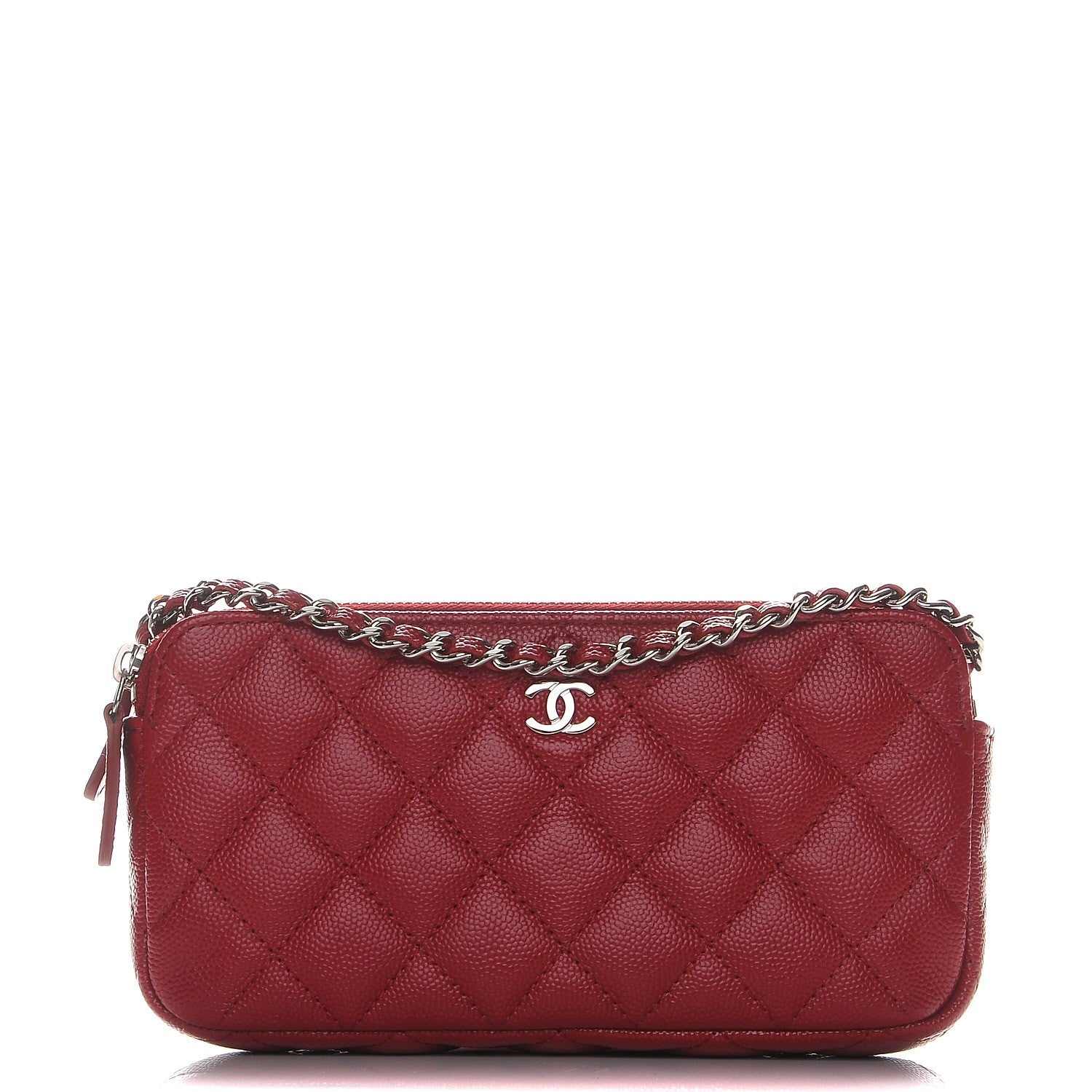 Chanel Caviar Quilted Small Clutch With Chain Red 1 of 9