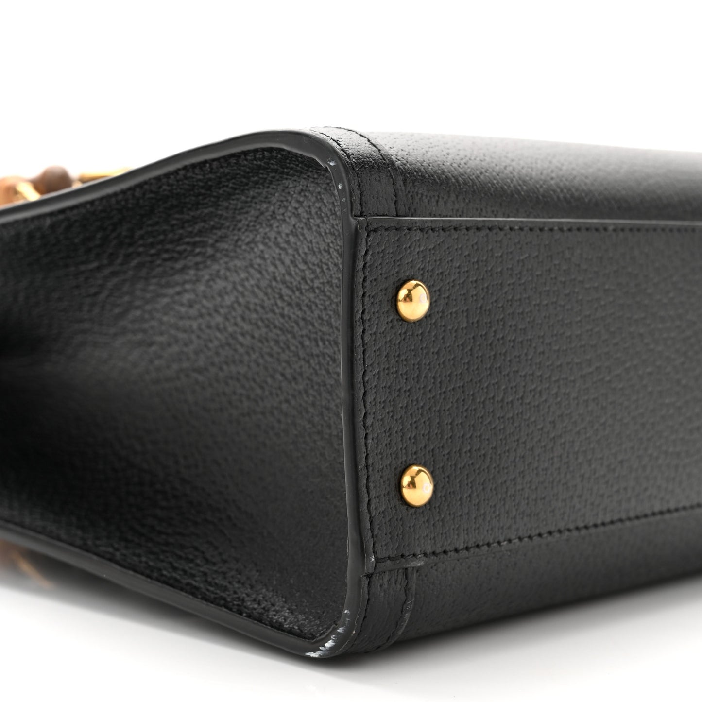 Textured Dollar Calfskin Web Small Diana Tote Bag Black Dusty Grey