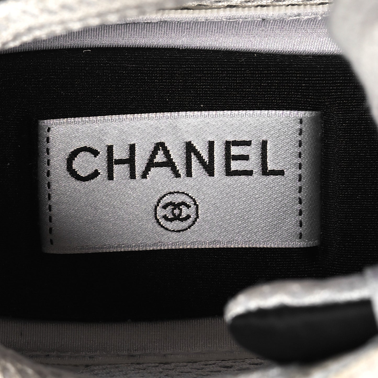 Suede Calfskin Printed CC Sneakers 38 White Black