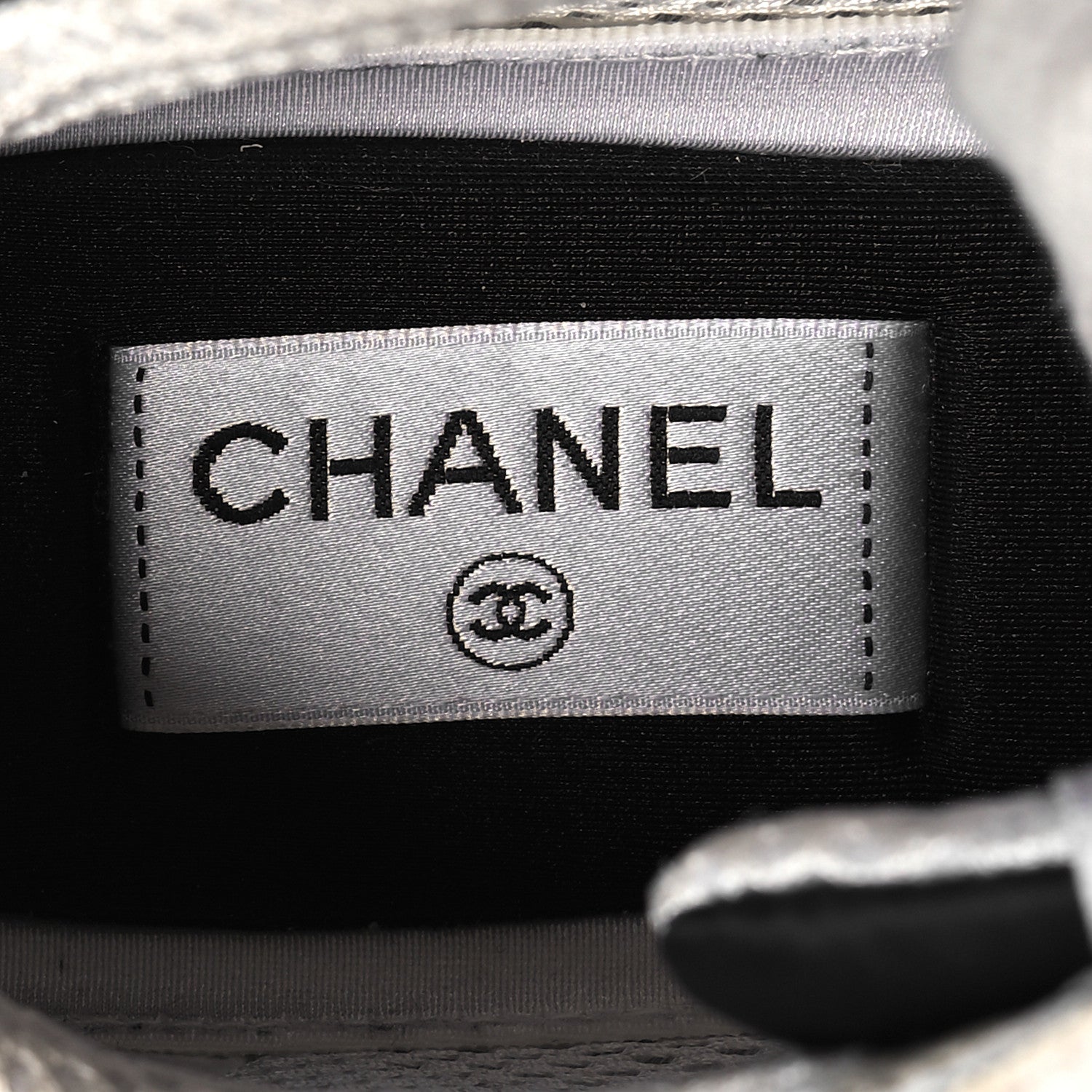 Chanel Suede Calfskin Printed CC Sneakers 38 White Black 7 of 8