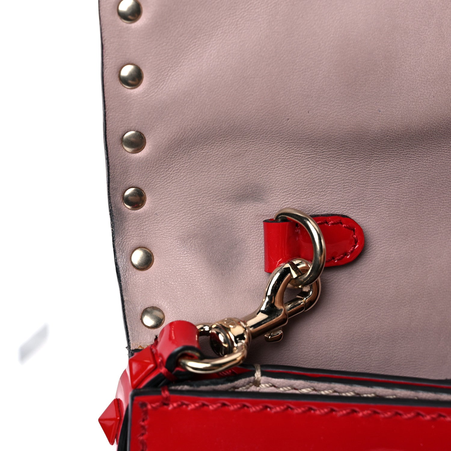 Valentino Garavani Patent Monochrome Rockstud Wristlet Clutch Rosso Valentino 16 of 17