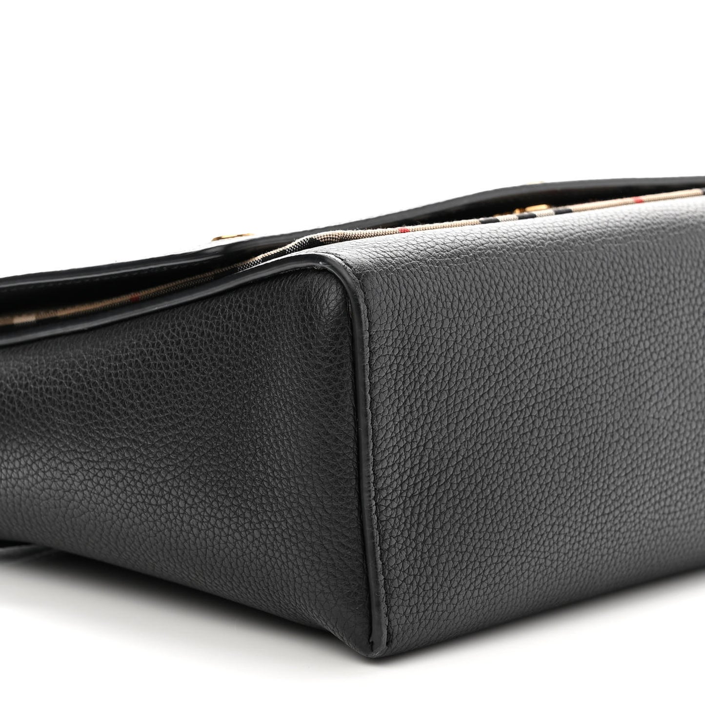 Grainy Calfskin Vintage Check Note Crossbody Bag Black
