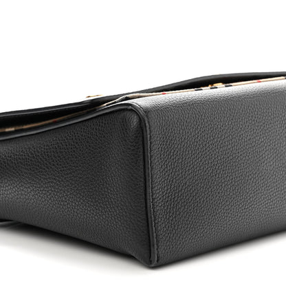 Burberry Grainy Calfskin Vintage Check Note Crossbody Bag Black 8 of 12