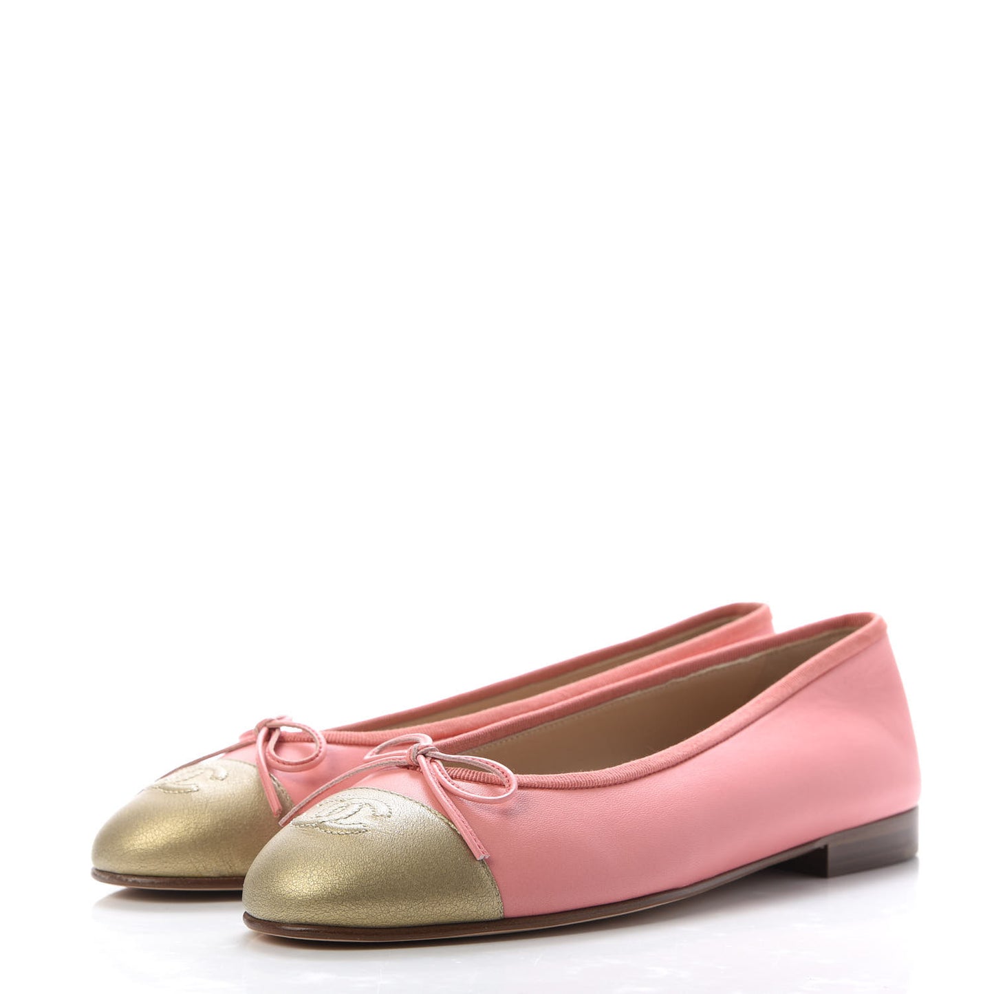 Calfskin Cap Toe Ballerina Flats 37.5 Pink