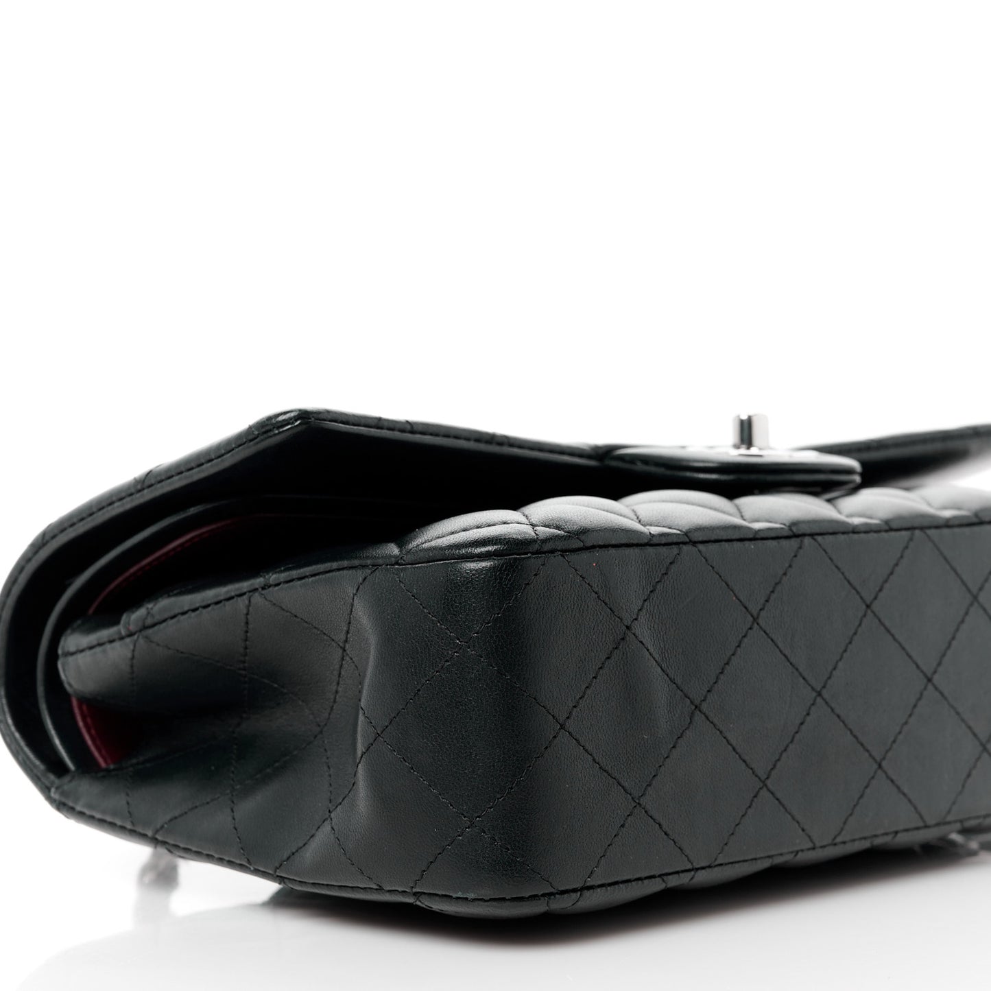 Lambskin Quilted Medium Double Flap Black