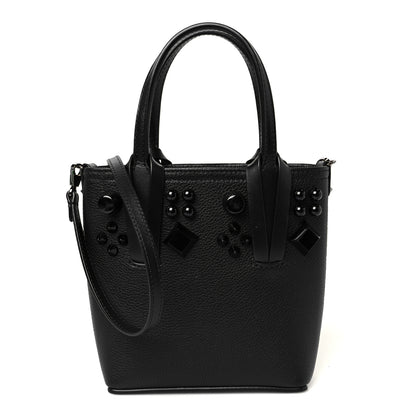 Christian Louboutin Calfskin Empire Spike Monochrome Studded Mini North South Cabata Tote Black 1 of 10