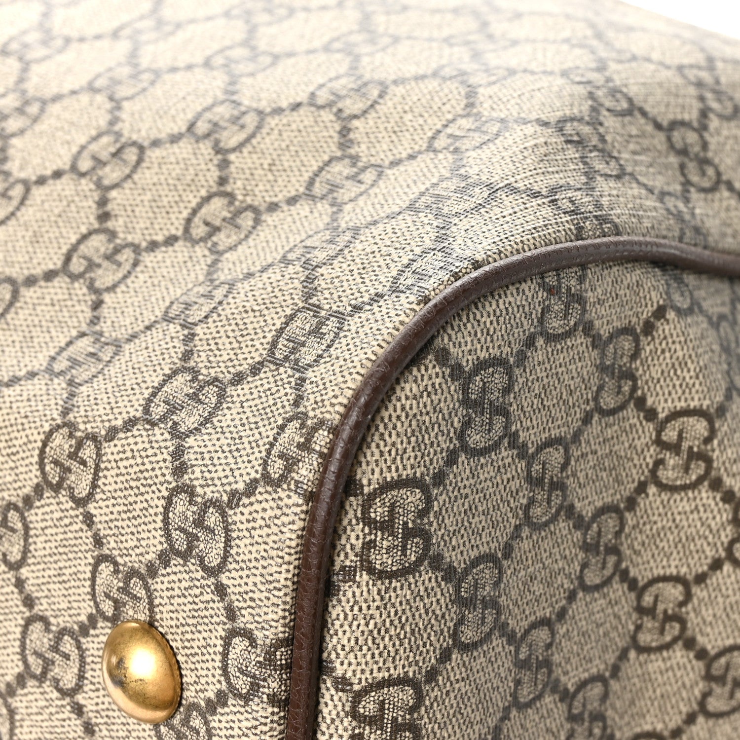 Gucci GG Supreme Monogram Textured Dollar Calfskin Web Medium Ophidia Carry-On Duffle Bag Beige Ebony New Acero 9 of 11