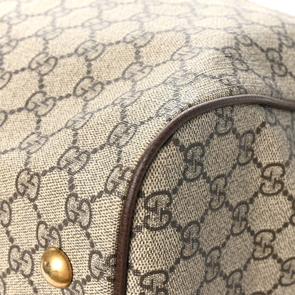 Gucci GG Supreme Monogram Textured Dollar Calfskin Web Medium Ophidia Carry-On Duffle Bag Beige Ebony New Acero 9 of 11