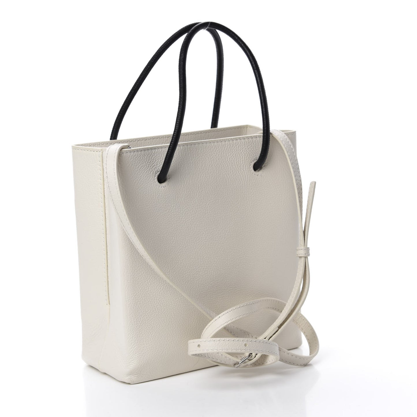 Calfskin Logo XXS Shopping Tote White