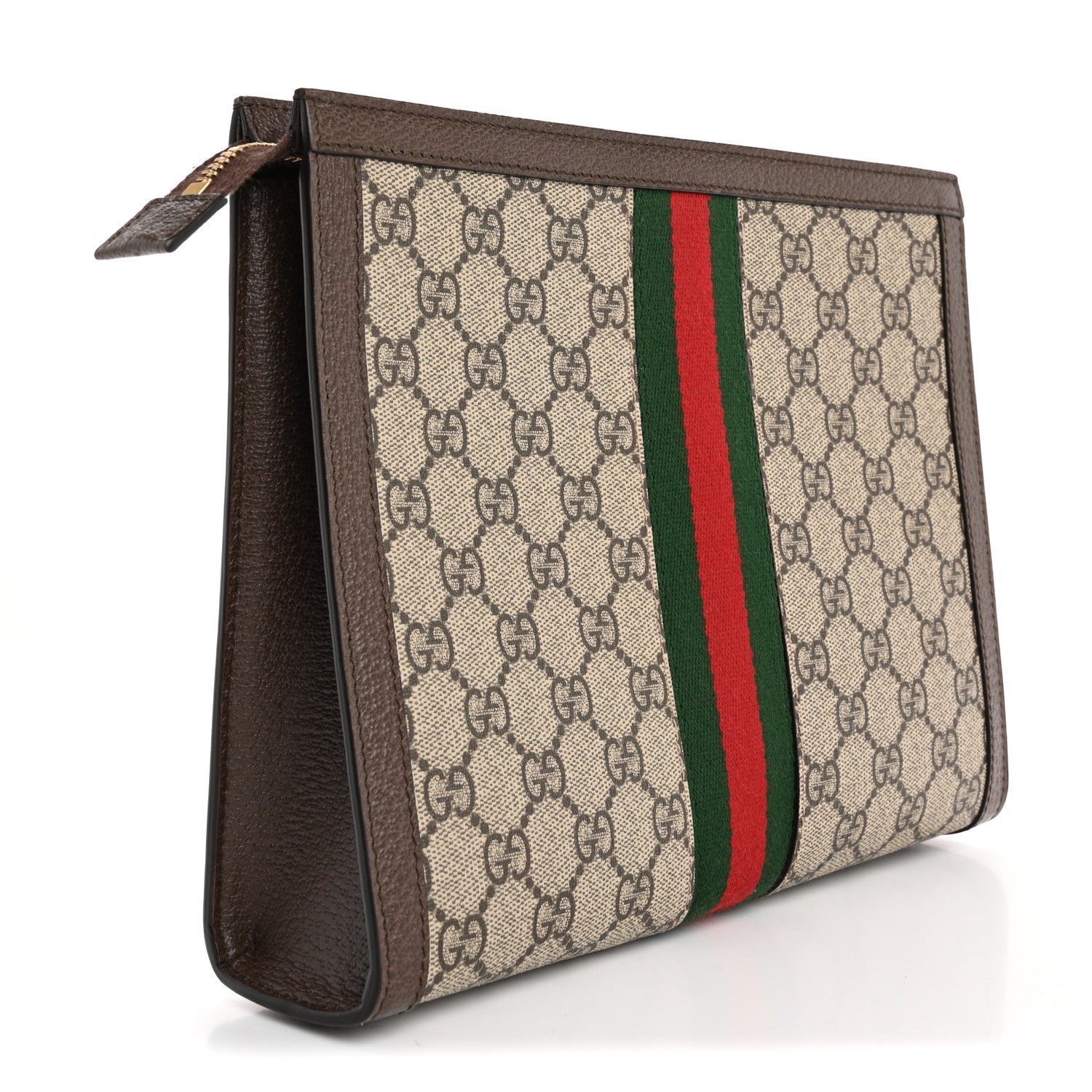 Gucci GG Supreme Monogram Web Ophidia Pouch Brown 3 of 12
