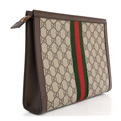 Gucci GG Supreme Monogram Web Ophidia Pouch Brown 3 of 12