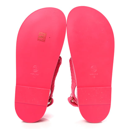 Chanel Knit Fabric Velcro Dad Sandals 40 Pink 5 of 11