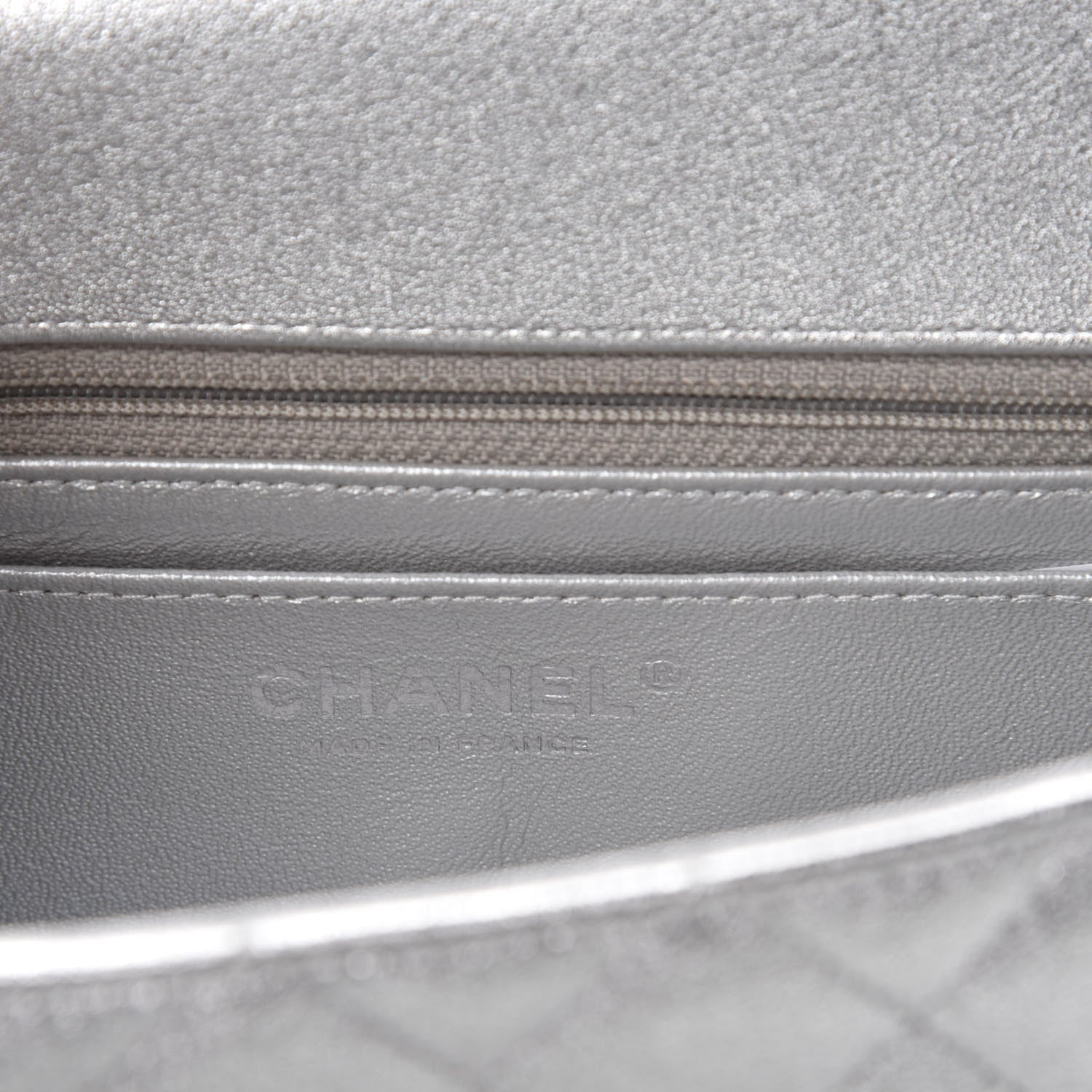Chanel Metallic Lambskin Quilted Mini Rectangular Flap Silver 8 of 10