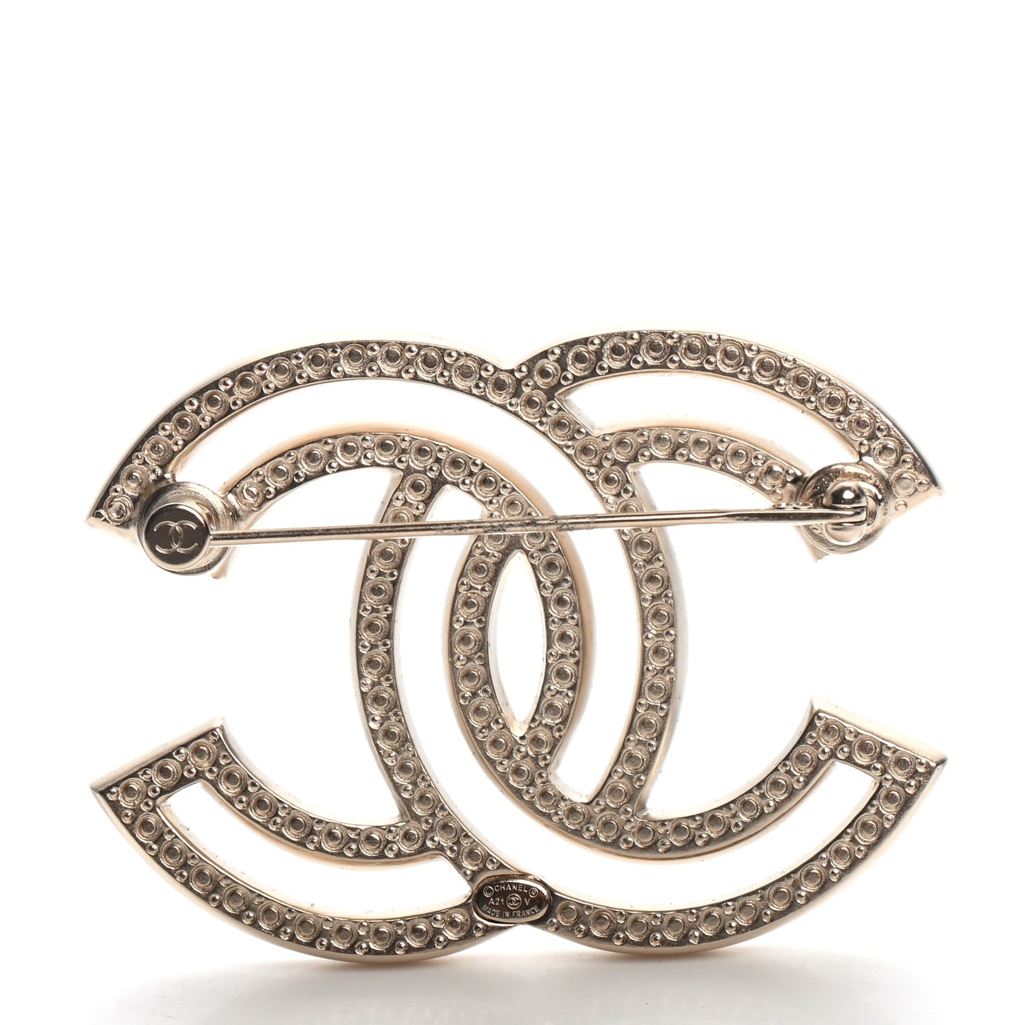 Crystal CC Brooch Light Gold