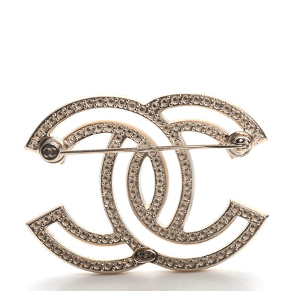 Chanel Crystal CC Brooch Light Gold 3 of 4