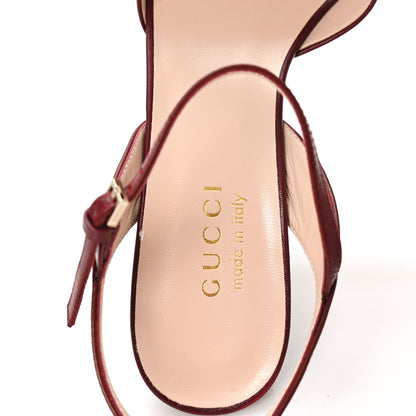 Gucci Malaga Kid Horsebit Cross Strap 95mm Sandals 36.5 Rosso Ancora 8 of 9