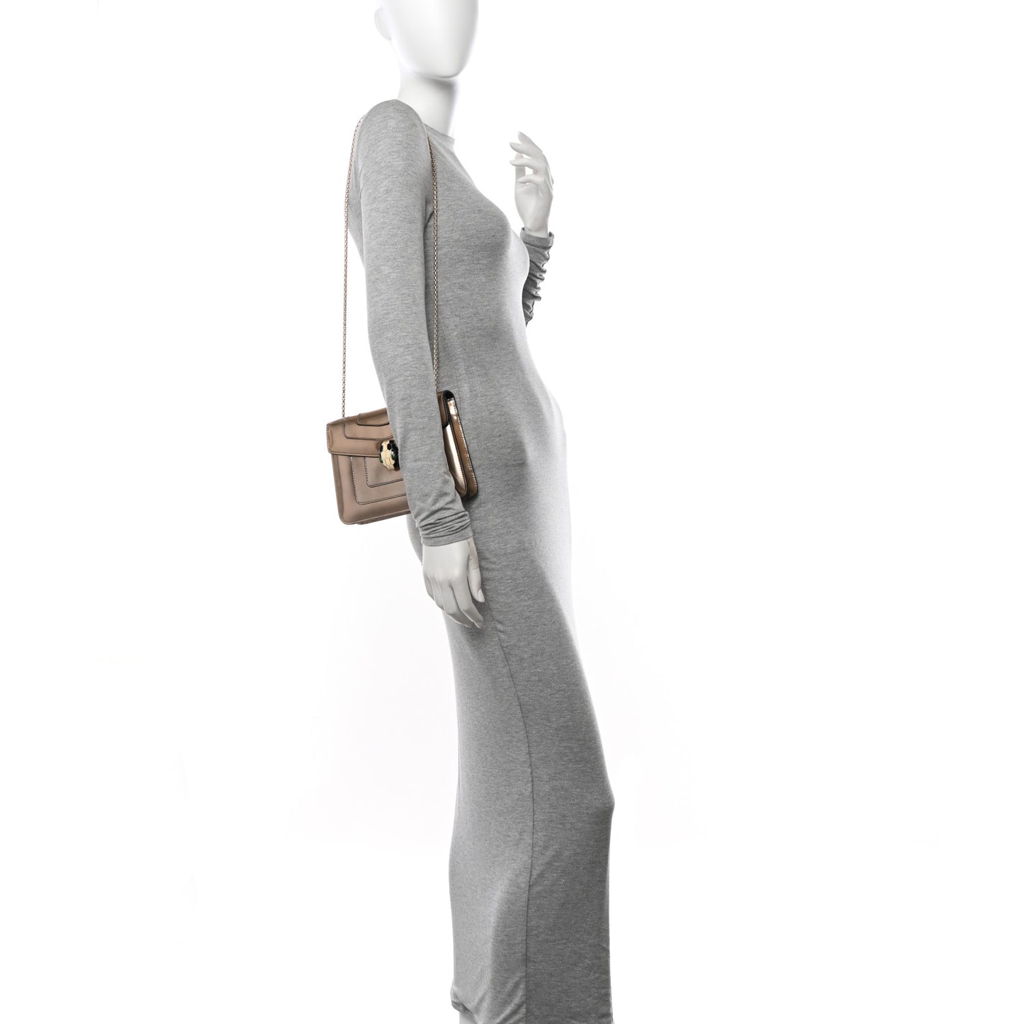 Metallic Calfskin Small Serpenti Forever Snake Strap Crossbody Bag Bronze