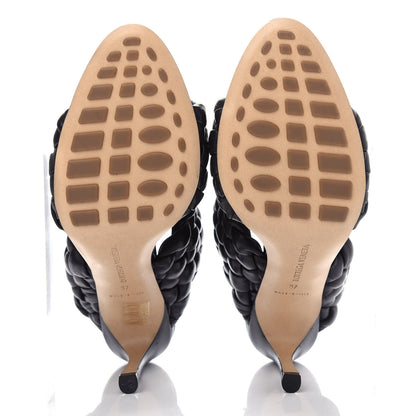 Bottega Veneta Nappa Twisted Padded Intrecciato Curve Slide Sandals 37 Black 6 of 10