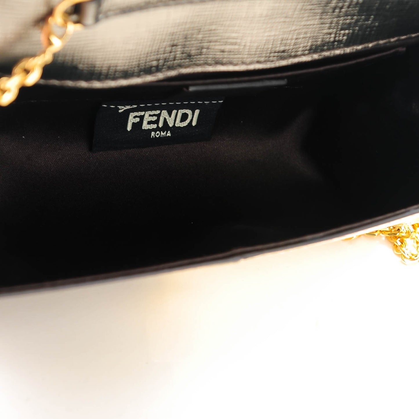 Vitello Mirror Elite Bi-Color Mini Rush Clutch Gold Grey