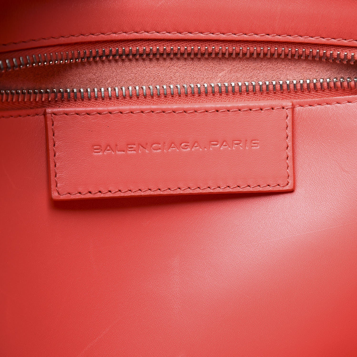 Balenciaga Calfskin Pocket Tote M Coral Black 7 of 9