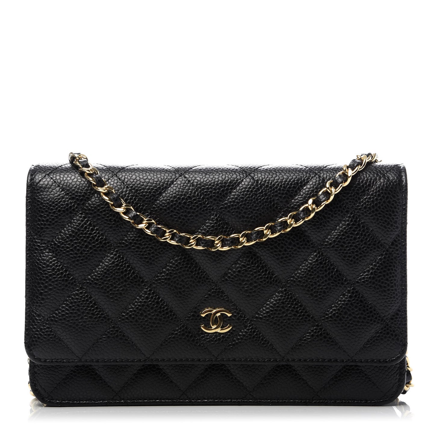 Caviar Quilted Wallet On Chain WOC Black