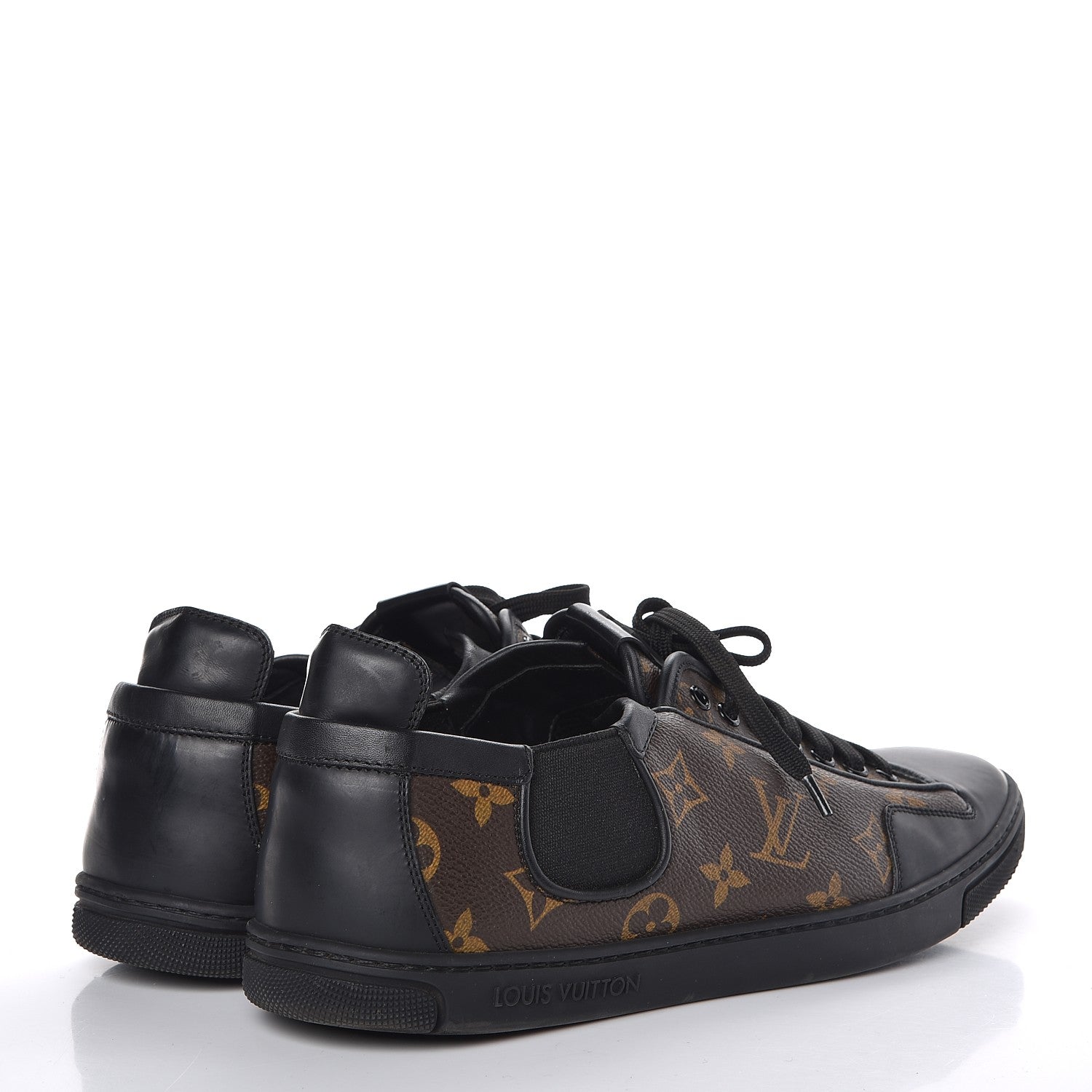 Louis Vuitton Calfskin Monogram Slalom Sneakers 9 Black 4 of 10