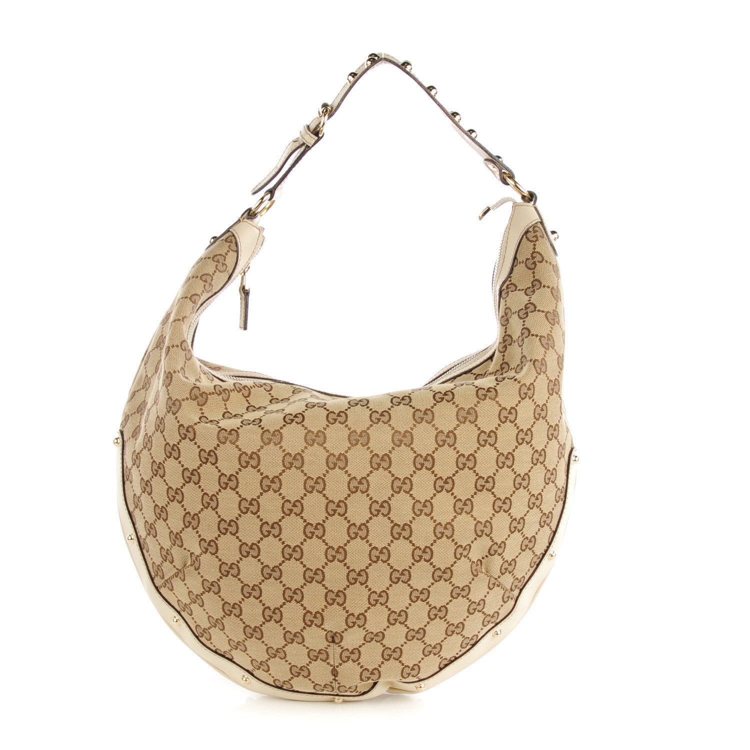 Gucci Monogram Large Studded Hobo Off White 1 of 7