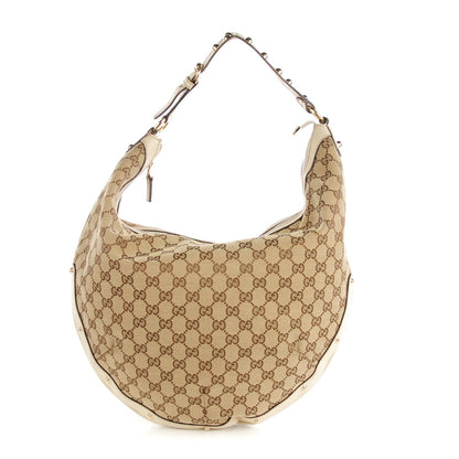 Gucci Monogram Large Studded Hobo Off White 1 of 7