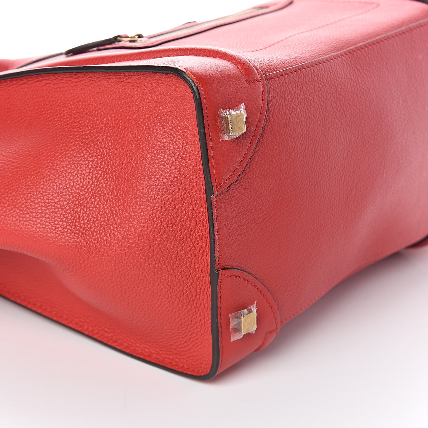 Drummed Calfskin Mini Luggage Coquelicot