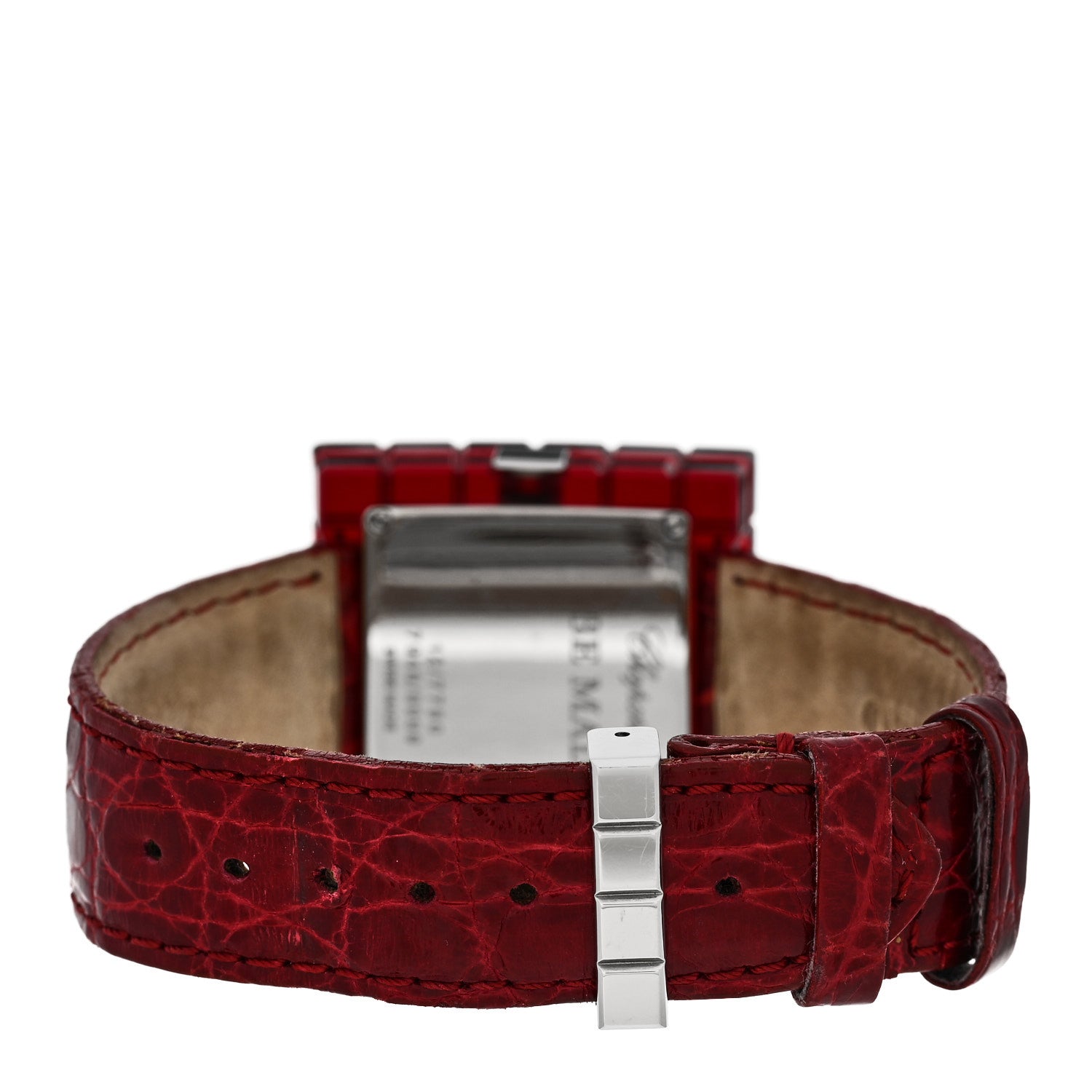 Chopard Stainless Steel Alligator Diamond Red Resin 32mm Be Mad Quartz Watch Red 3 of 4
