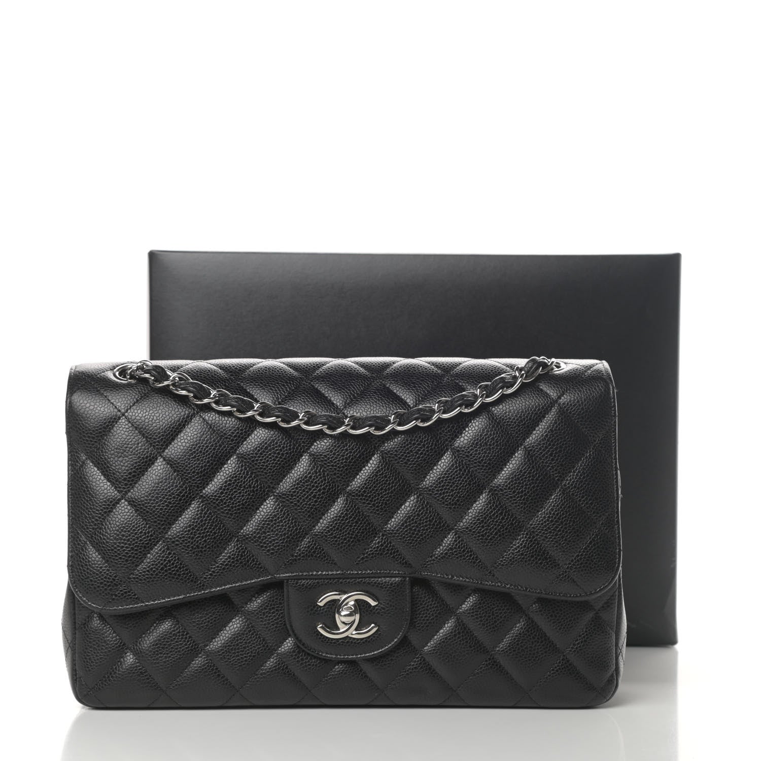 Chanel Caviar Quilted Jumbo Double Flap Black 14 of 14