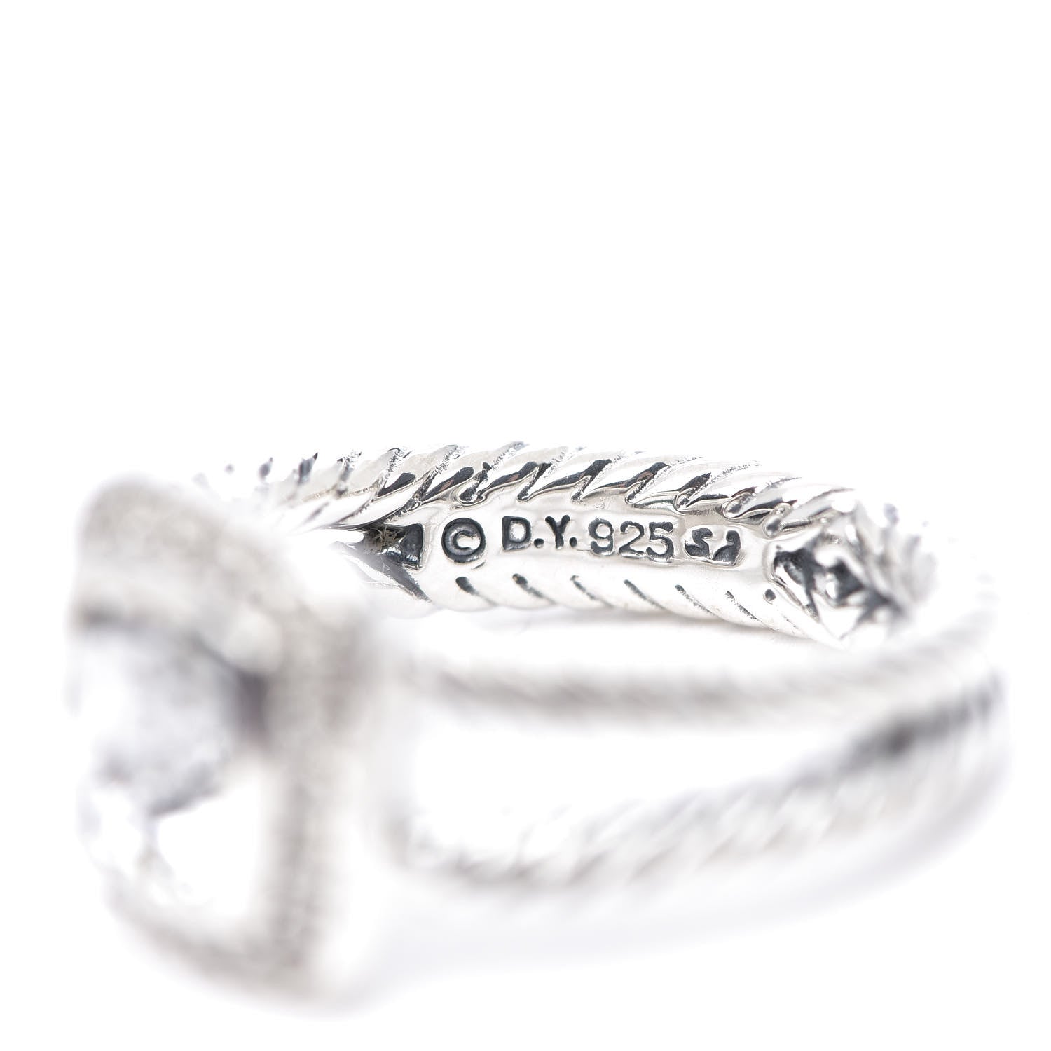 David Yurman Sterling Silver Diamond White Topaz 7mm Petite Albion Ring 50 5.5 4 of 4