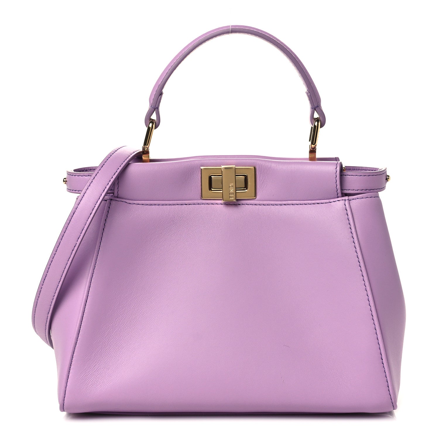 Fendi Nappa Stacked Bar Mini Peekaboo Iconic Satchel Violetta 1 of 6