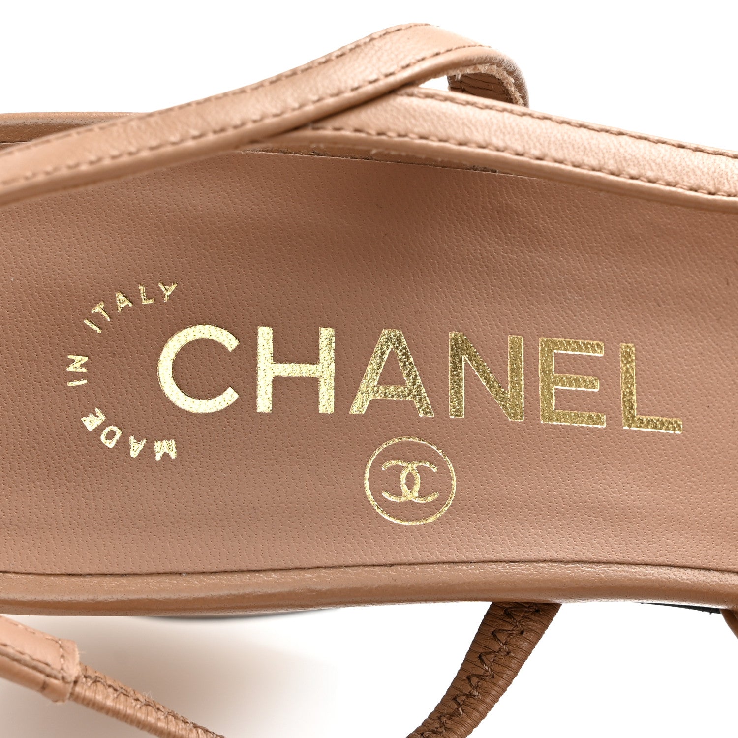 Chanel Lambskin Cap Toe CC Slingback Pumps 39 Dark Beige Black 8 of 12