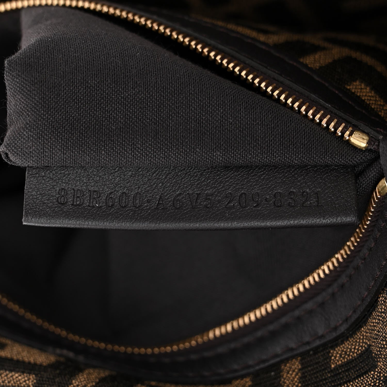 Fendi Fabric Jacquard FF 1974 Medium Baguette Tobacco Moro Black 7 of 11