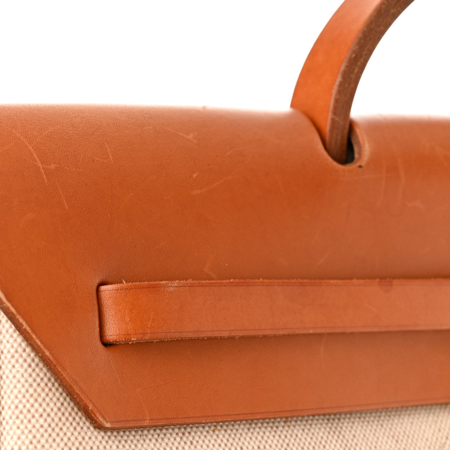 Hermes Toile Vache Calfskin Herbag 39 MM Natural 12 of 14