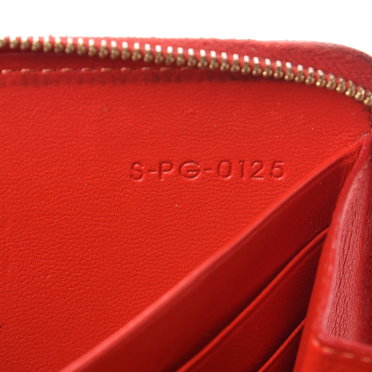 Celine Drummed Calfskin Large Zip Around Multifunction Wallet Coquelicot 9 of 26