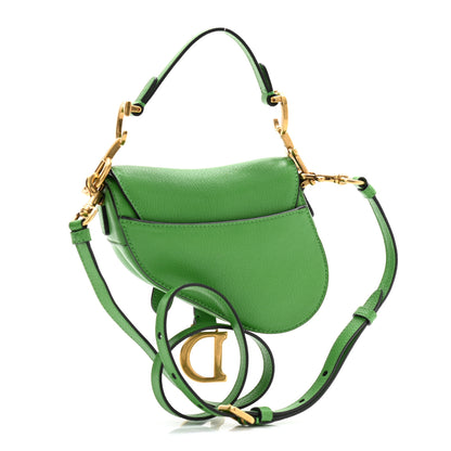 Christian Dior Goatskin Micro Saddle Bag Green 4 of 19