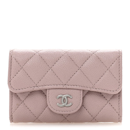 Chanel Caviar Quilted Flap Card Holder Wallet Light Pink 1 of 9