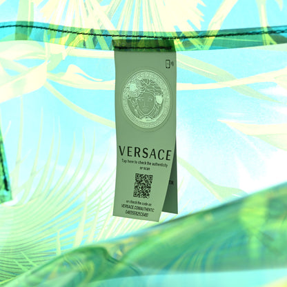 Versace PVC Jungle Printed Tote Green Black Multicolor 7 of 11