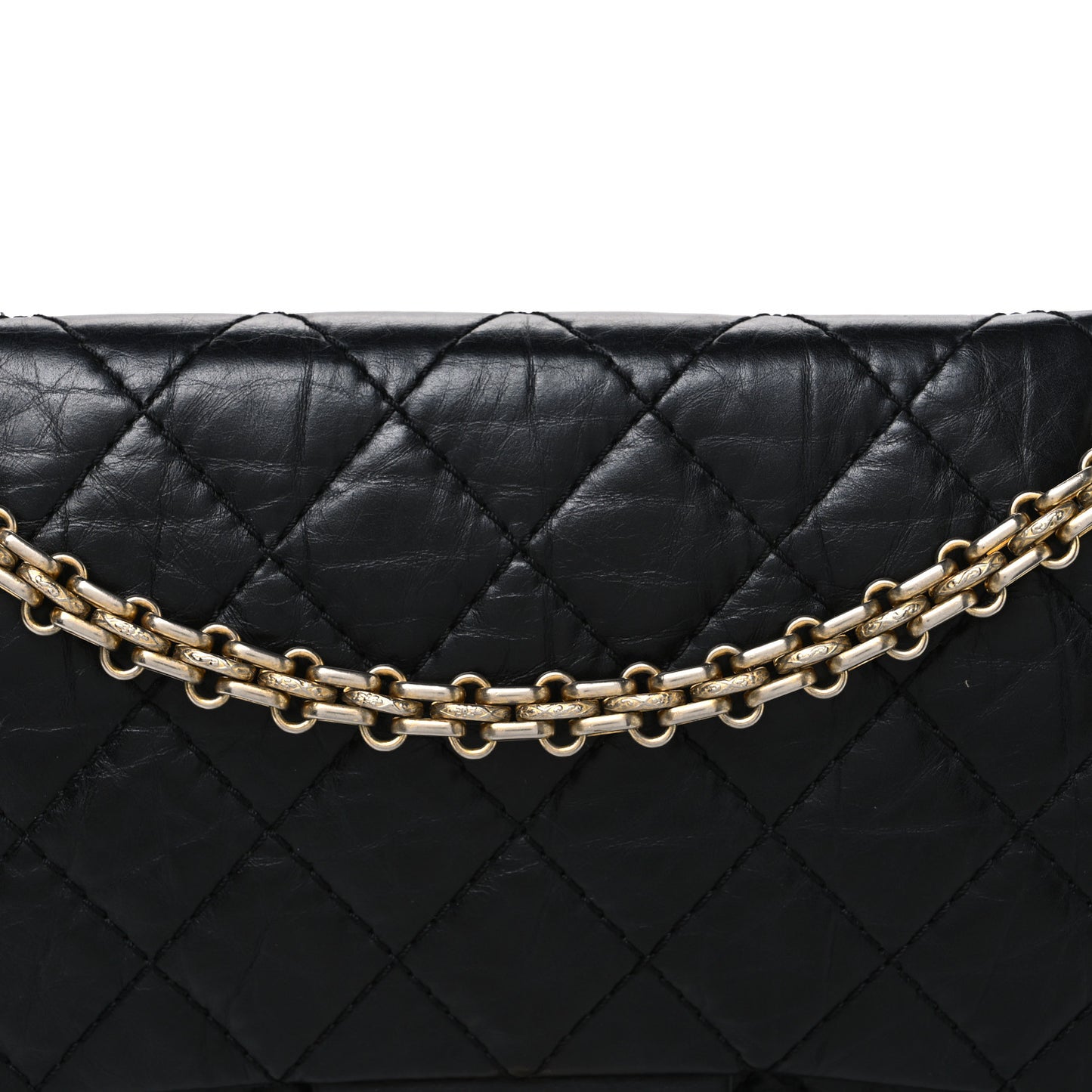 Aged Calfskin Quilted 2.55 Reissue 225 Flap Black